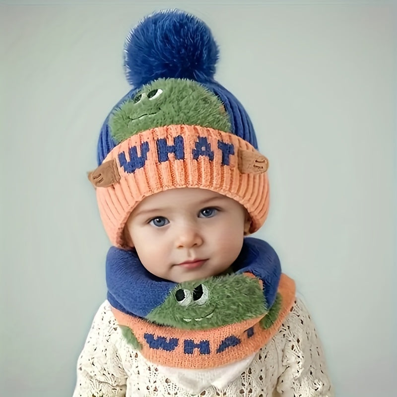 2-Piece Thick & Warm Knit Children's Hat & Scarf Set – Skullies & Beanies for Autumn & Winter – Perfect for Outdoor Play - Kidzy Market