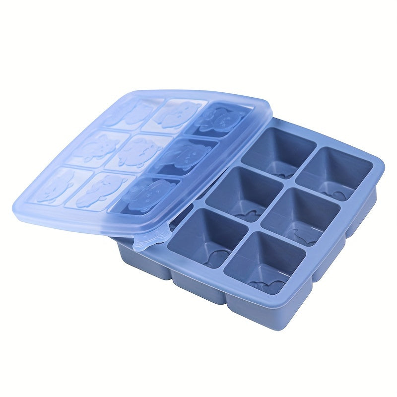 GOXAWEE Silicone Freezer Tray – Baby Food Storage Container & Ice Cube Mold with Lid – Stackable Breast Milk & Teething Popsicle Mold for Homemade Purees, Ice Cream, Chocolate & Snacks