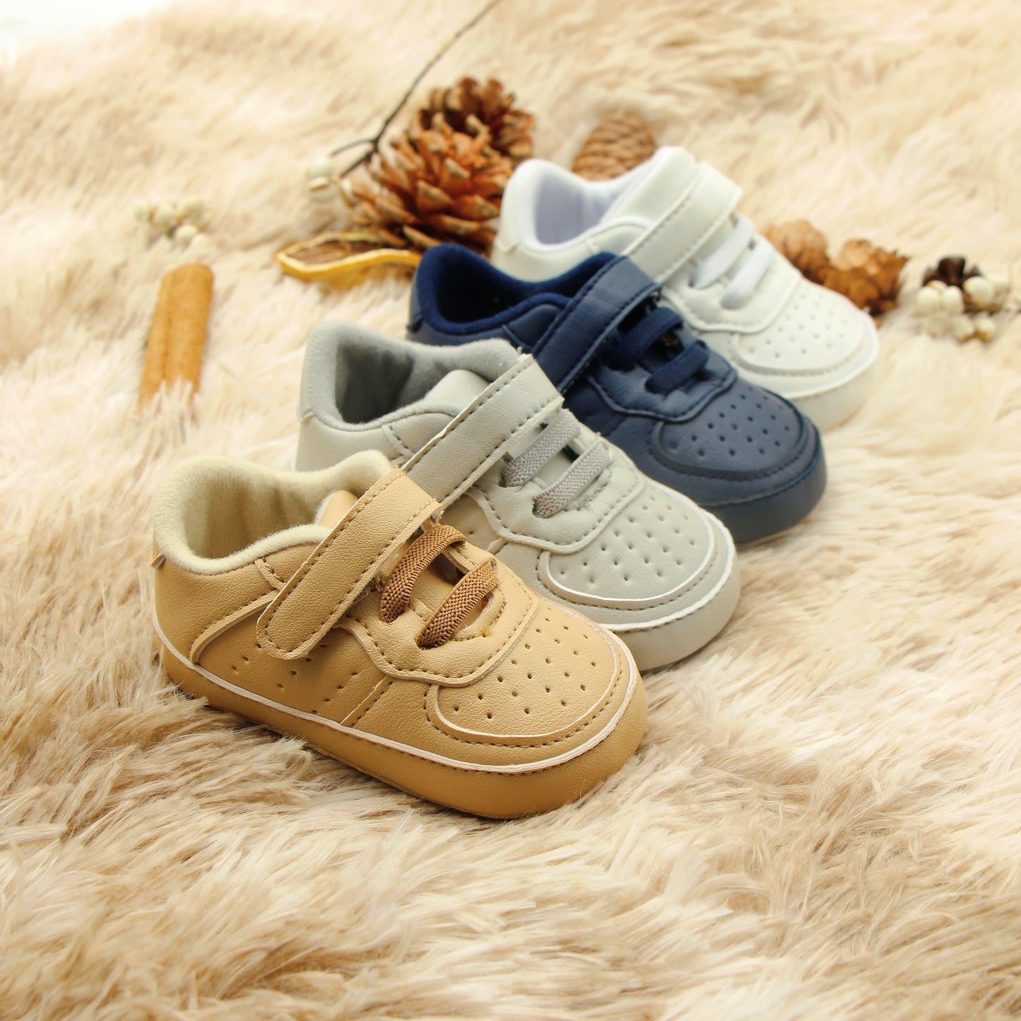 Newborn Baby Boys Premium Soft Sole Mid-Top Infant Prewalker Toddler Sneakers