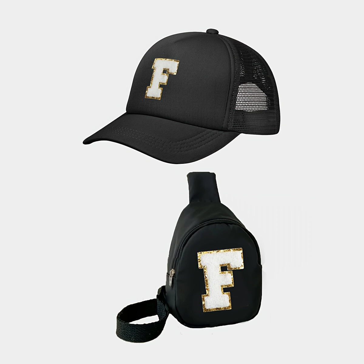 Kids Alphabet Baseball Cap & Shoulder Bag Set – Trendy & Breathable Polyester, Adjustable Buckle Closure, Perfect for All Seasons & Casual Wear, Ideal Gift for Boys & Girls (Ages 3-14) - Kidzy Market