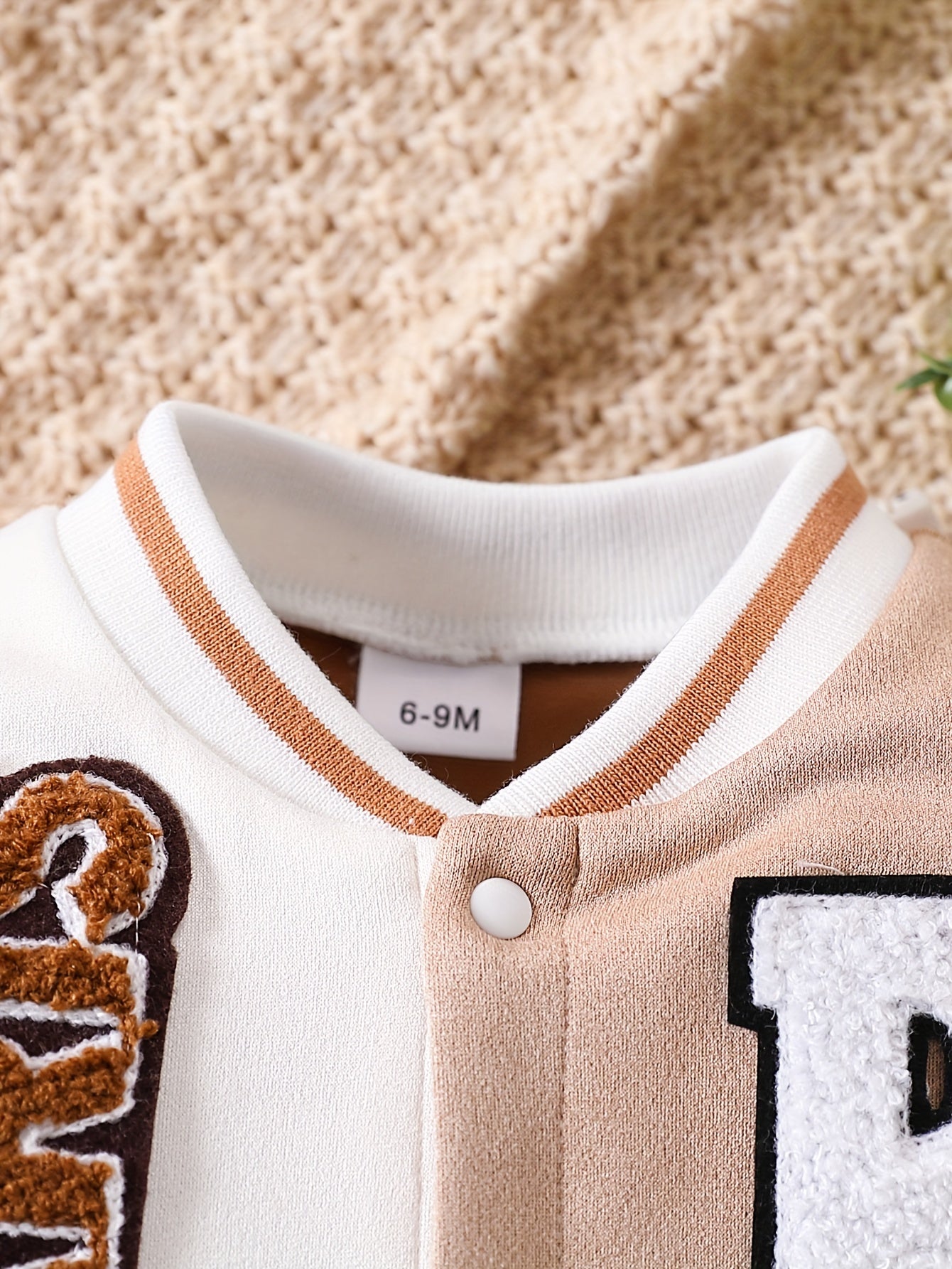 JOPGEEY Boys' Cozy Fleece Bodysuit – 3D Embroidered Badge, Colorful Ribbed, Machine Washable (Fall/Winter, Outdoor Wear)