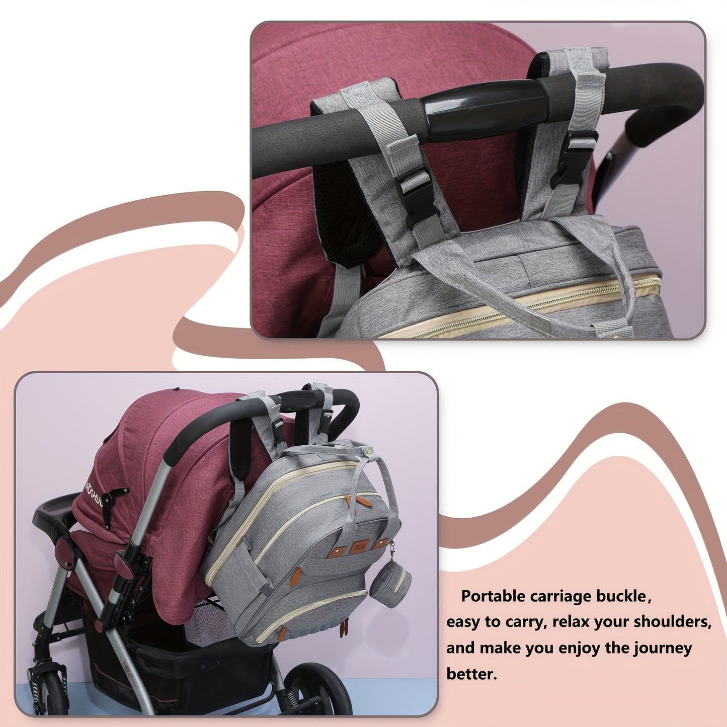 Lamroro Diaper Bag Backpack with Changing Pad – Multi-Functional Travel Baby Bag with USB Charging Port, Waterproof Polyester, Zipper Closure & Utility Pockets – Perfect for Parents, Preschool & Travel - Kidzy Market