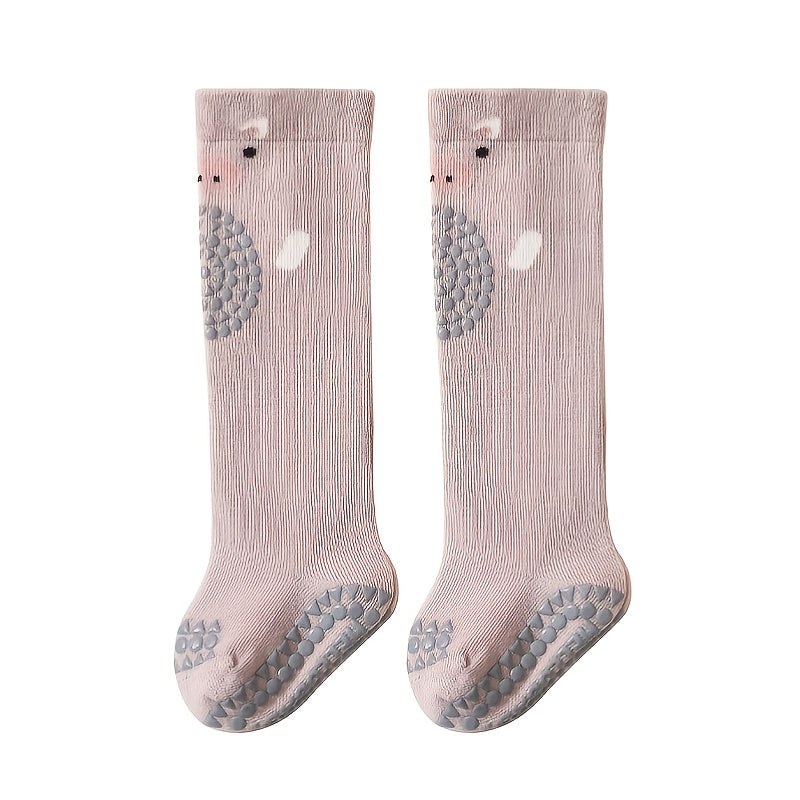 1 Pair Baby Socks - Winter Cartoon Animal Graphic Anti-Slip Stockings for Babies