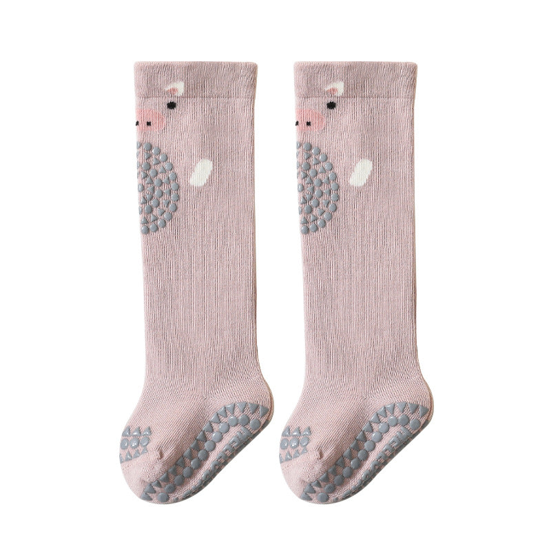 1 Pair Baby Socks - Winter Cartoon Animal Graphic Anti-Slip Stockings for Babies