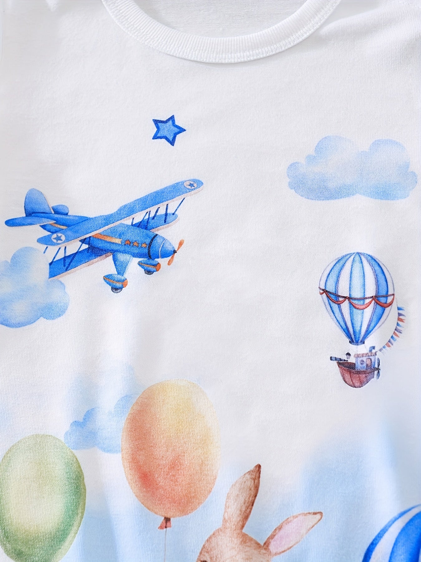 Baby Boys Cute Cartoon Graphic Print Romper – Short Sleeve Jumpsuit (Indoor & Outdoor Wear, Summer, Animal Pattern)