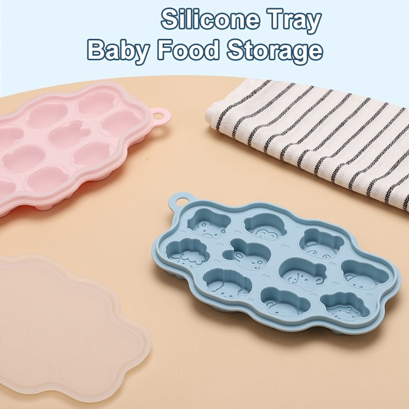 Baby Food Storage Container, BPA-Free Silicone Freezer Tray with Clip-On Lid for Breast Milk & Homemade Food Storage, Ideal for Vegetable & Fruit Purees
