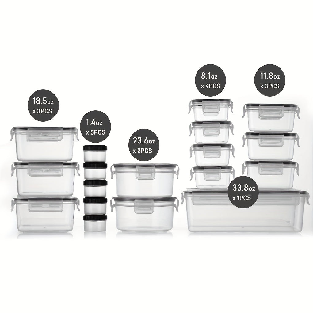 18-Pack Food Storage Containers with Airtight Lids – Leak-Proof Plastic Containers for Kitchen Organization, Meal Prep, and Lunch Storage