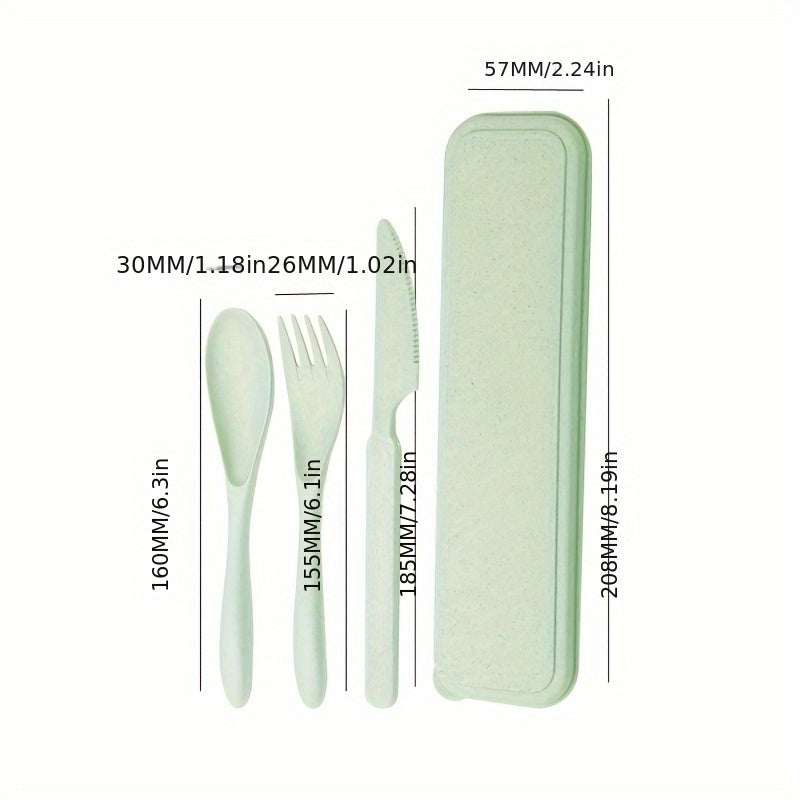 3-Piece Plastic Flatware Set with Travel Case – Portable Knife, Fork & Spoon Combo for Picnic, Outdoor & Home Use