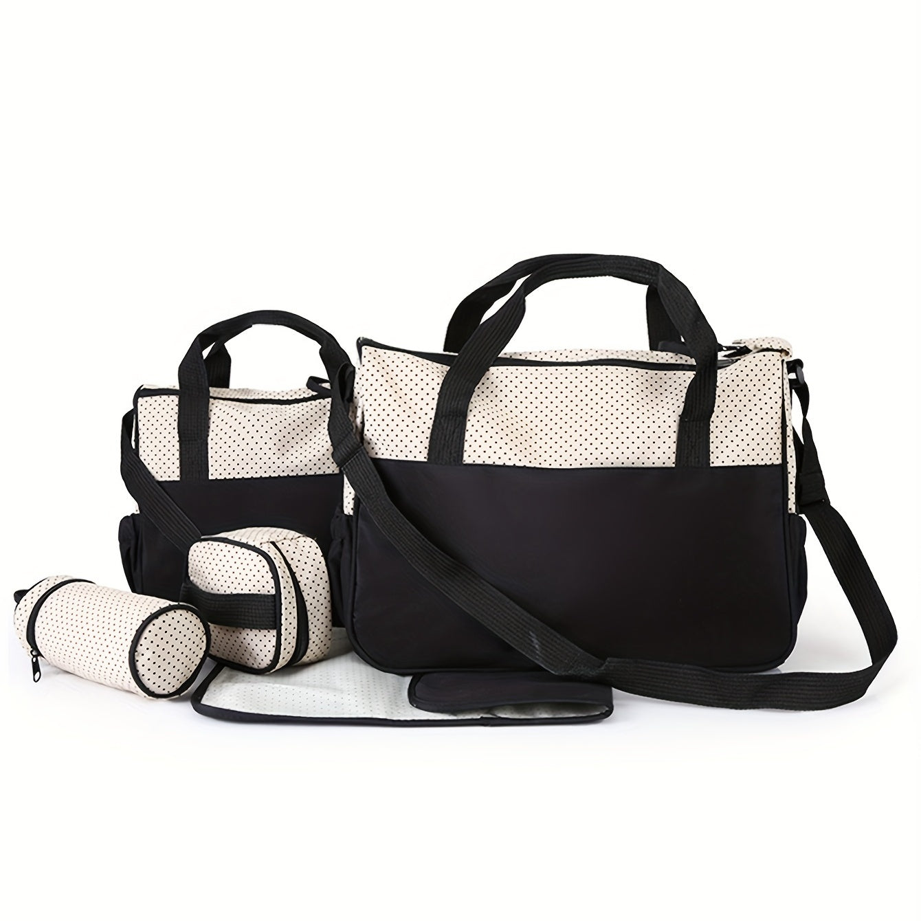 Hot-Selling Fashion Oblique Span Waterproof Mommy Bag 5pcs Set – Large Capacity, Multi-Functional One-Shoulder Bag for Moms, Perfect for Everyday Use & Travel - Kidzy Market