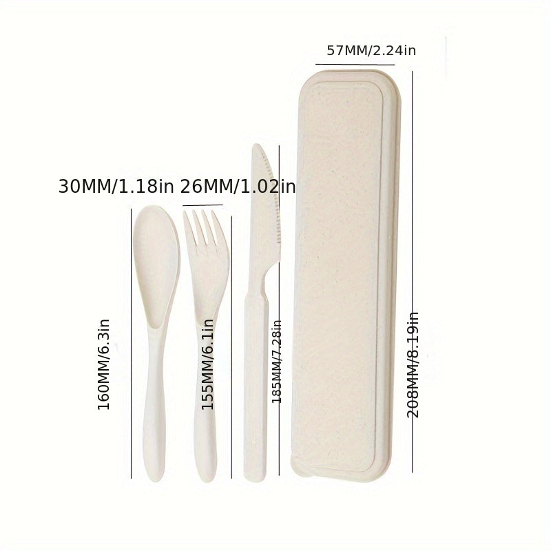 3-Piece Plastic Flatware Set with Travel Case – Portable Knife, Fork & Spoon Combo for Picnic, Outdoor & Home Use