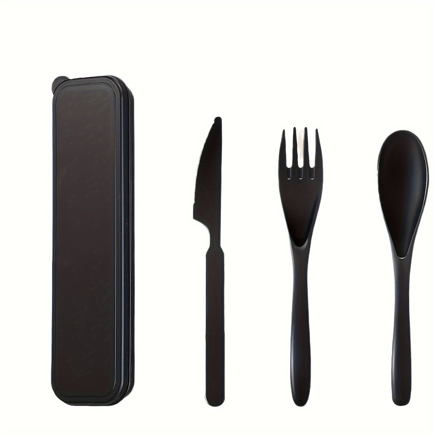 3-Piece Plastic Flatware Set with Travel Case – Portable Knife, Fork & Spoon Combo for Picnic, Outdoor & Home Use