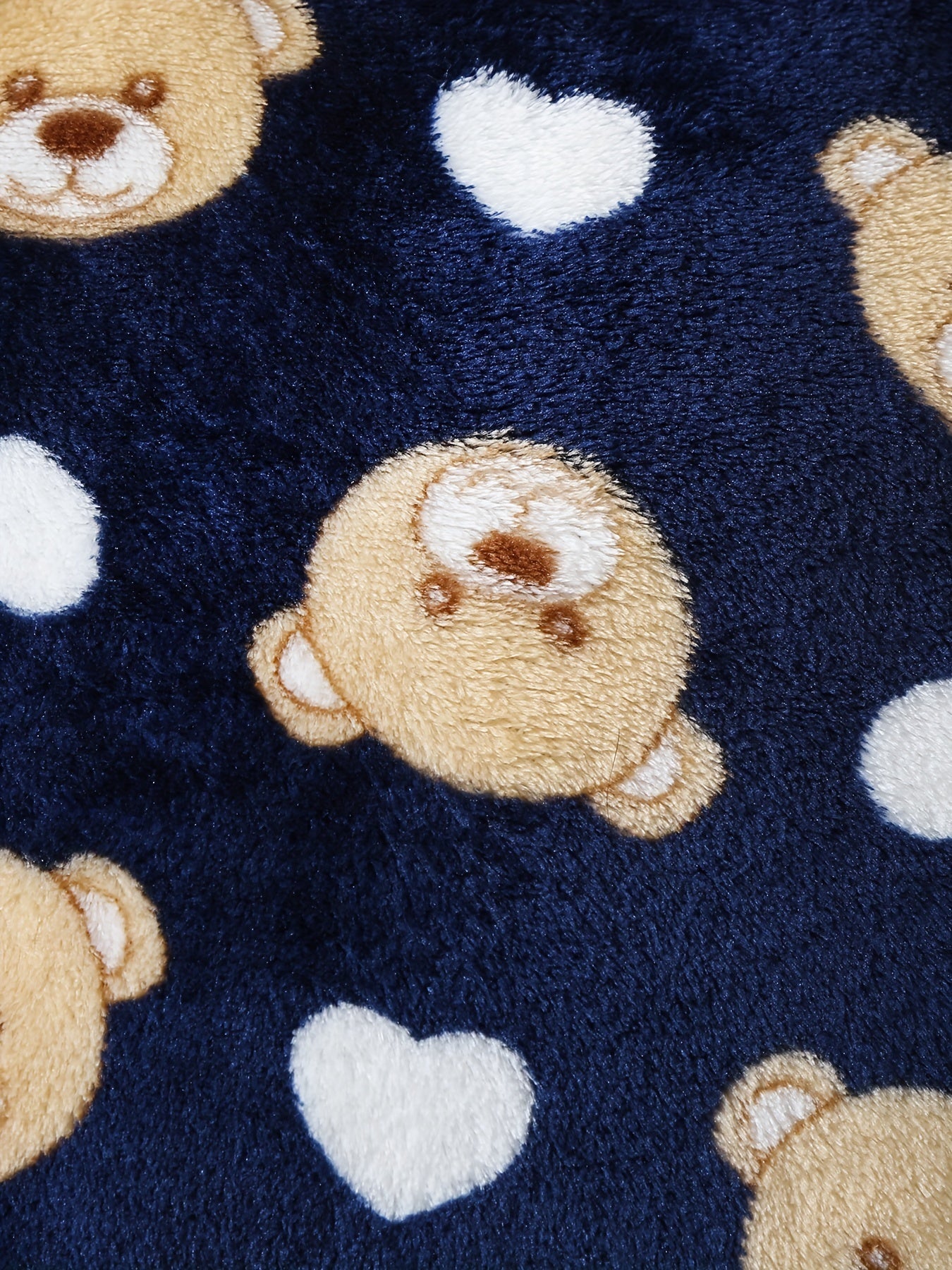 Cozy & Cute Kids' Plush Hooded Romper – Cartoon Bear & Heart Design (Button-Up, Warm Footie for Fall/Winter, Outdoor Wear)