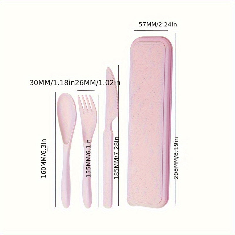 3-Piece Plastic Flatware Set with Travel Case – Portable Knife, Fork & Spoon Combo for Picnic, Outdoor & Home Use