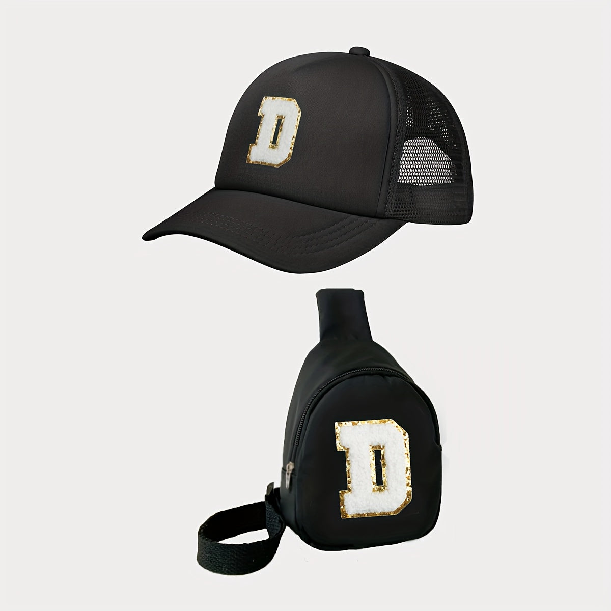 Kids Alphabet Baseball Cap & Shoulder Bag Set – Trendy & Breathable Polyester, Adjustable Buckle Closure, Perfect for All Seasons & Casual Wear, Ideal Gift for Boys & Girls (Ages 3-14) - Kidzy Market