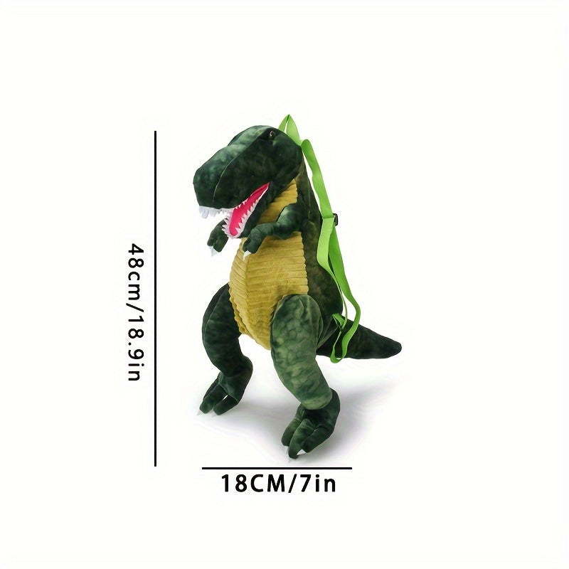 Youngsters’ Dinosaur Backpack – Adorable T-Rex & Triceratops Plush Designs, Lightweight Corduroy with Adjustable Straps, Zip Closure, and Nylon Lining – Ideal for Parties and Everyday Fun - Kidzy Market