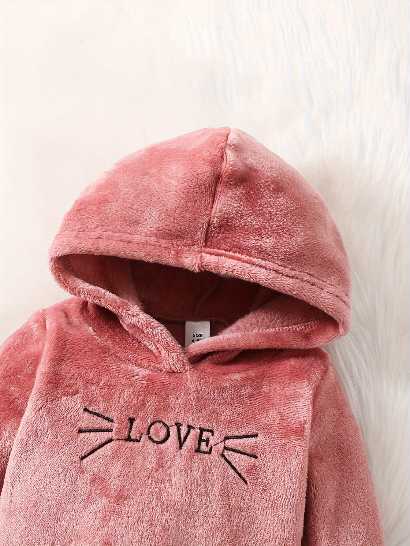 Cute Baby Girl Long-Sleeve Hooded Outfit – Solid Color with Embroidered Cartoon Design & Adorable Bear Bag, Perfect for Spring, Autumn & Winter - Kidzy Market