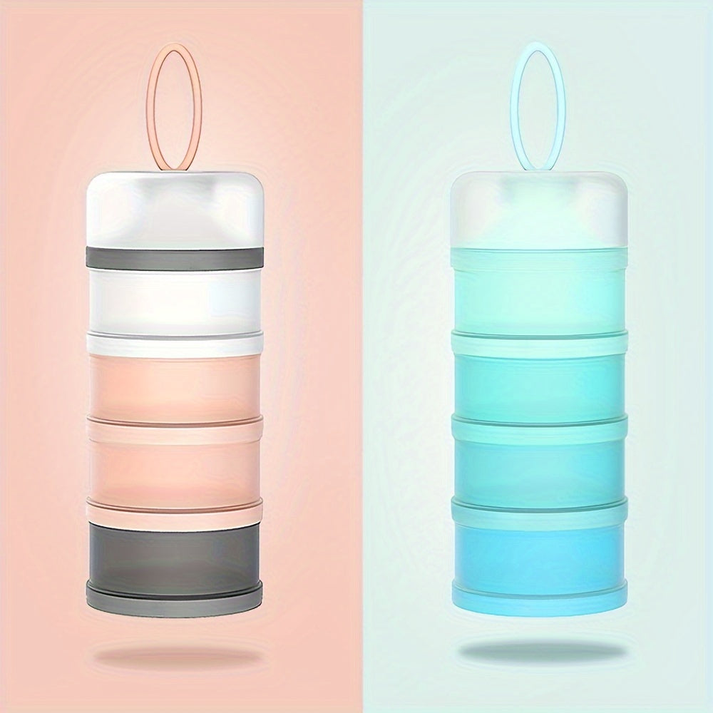 4-Layer Baby Food Storage Containers – Stackable Milk Powder Dispenser, Portable Formula Box for Toddlers & Kids Snacks