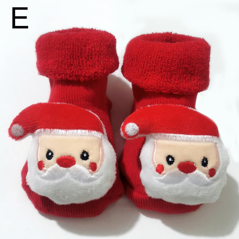 1 Pair Baby Boys & Girls Anti-Skid Floor Socks - Cartoon Doll Christmas Socks for Toddlers & Children | Cute & Trendy Design