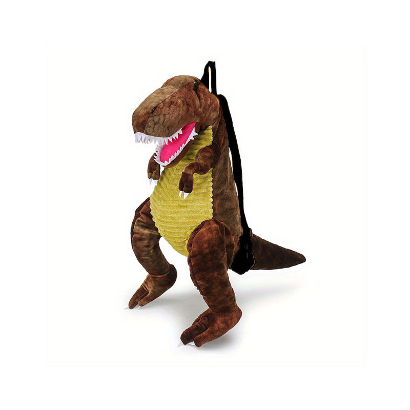 Youngsters’ Dinosaur Backpack – Adorable T-Rex & Triceratops Plush Designs, Lightweight Corduroy with Adjustable Straps, Zip Closure, and Nylon Lining – Ideal for Parties and Everyday Fun - Kidzy Market