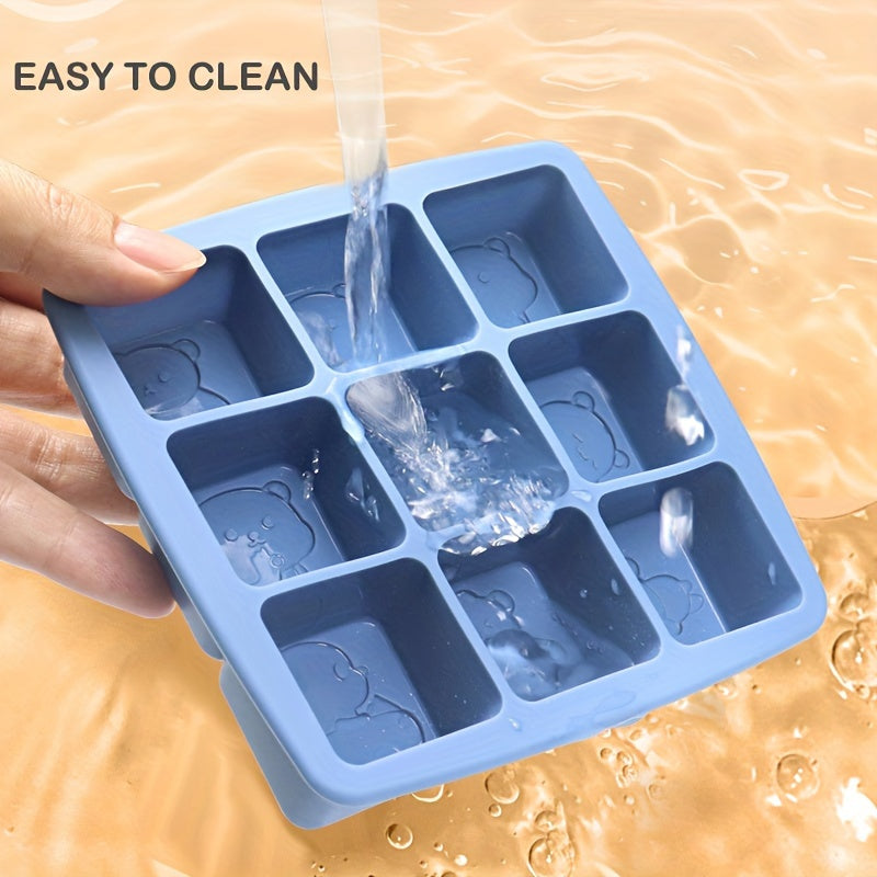 GOXAWEE Silicone Freezer Tray – Baby Food Storage Container & Ice Cube Mold with Lid – Stackable Breast Milk & Teething Popsicle Mold for Homemade Purees, Ice Cream, Chocolate & Snacks