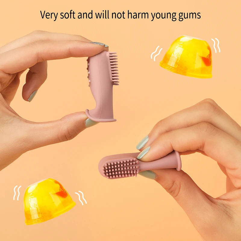 TYRY.HU 3pcs Baby Finger Toothbrush - Soft BPA Free Cleaning Brush for Kids - Gentle Oral Health Care for Infants