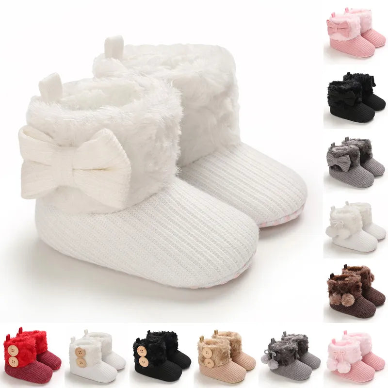 0–18M Winter Baby Snow Boots – Plush Fleece Warm Ankle Boots for Newborn Boys & Girls