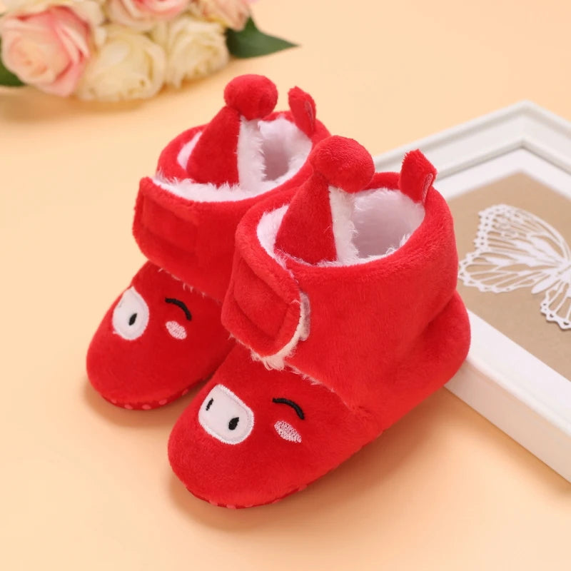 0–18M Winter Baby Snow Boots – Plush Fleece Warm Ankle Boots for Newborn Boys & Girls