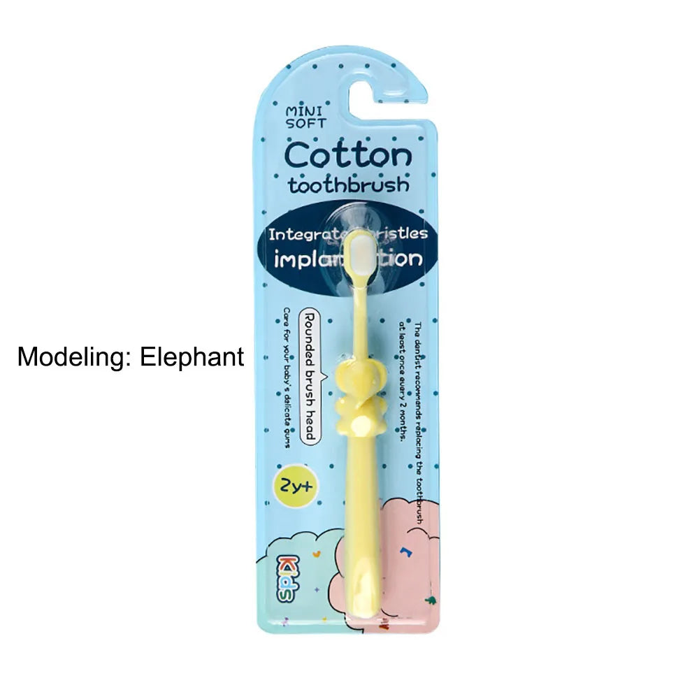 Toothbrush for Kids Colorful Lovely Cartoon Modeling, Soft Bristles Children’s Toothbrush with Cartoon Handle, Tongue Scraper Coating