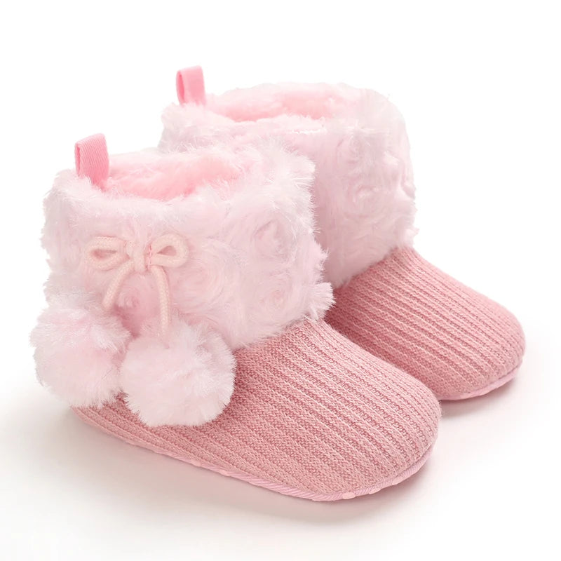 0–18M Winter Baby Snow Boots – Plush Fleece Warm Ankle Boots for Newborn Boys & Girls