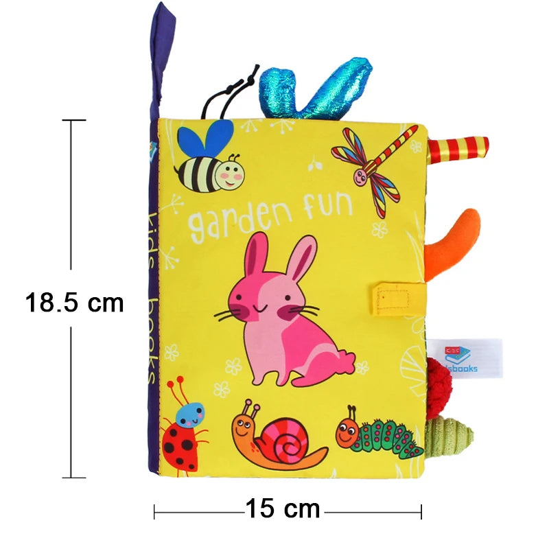 New Baby Toys - Cartoon Animals Tail Cloth Book, Educational Ringed Paper Cloth Book, Enlightenment Toy for Babies 0-12 Months