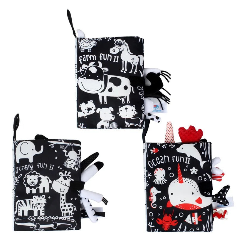 Hot Sale 0-36 Month Baby Early Learning Educational Toy - Tail Cloth Book, Parent-Child Interactive Sound Paper Puzzle, Cloth Book Rattle