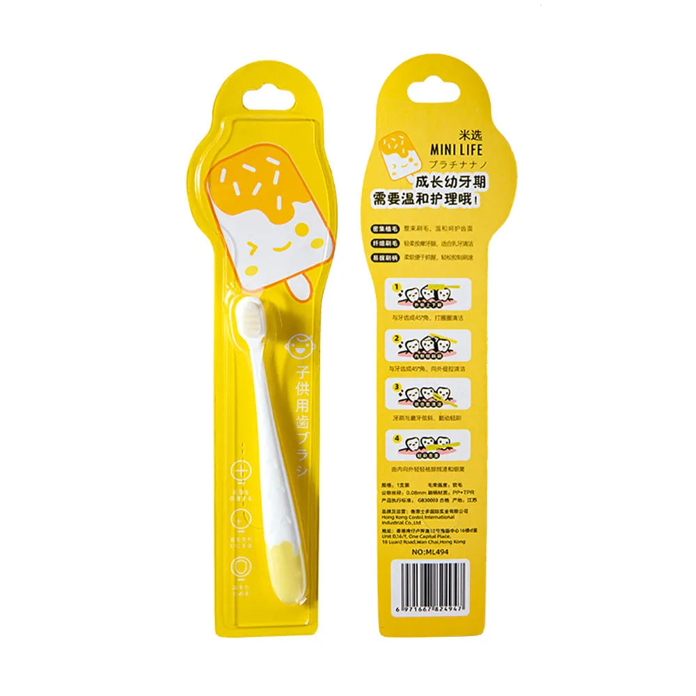 Toothbrush for Kids Colorful Lovely Cartoon Modeling, Soft Bristles Children’s Toothbrush with Cartoon Handle, Tongue Scraper Coating