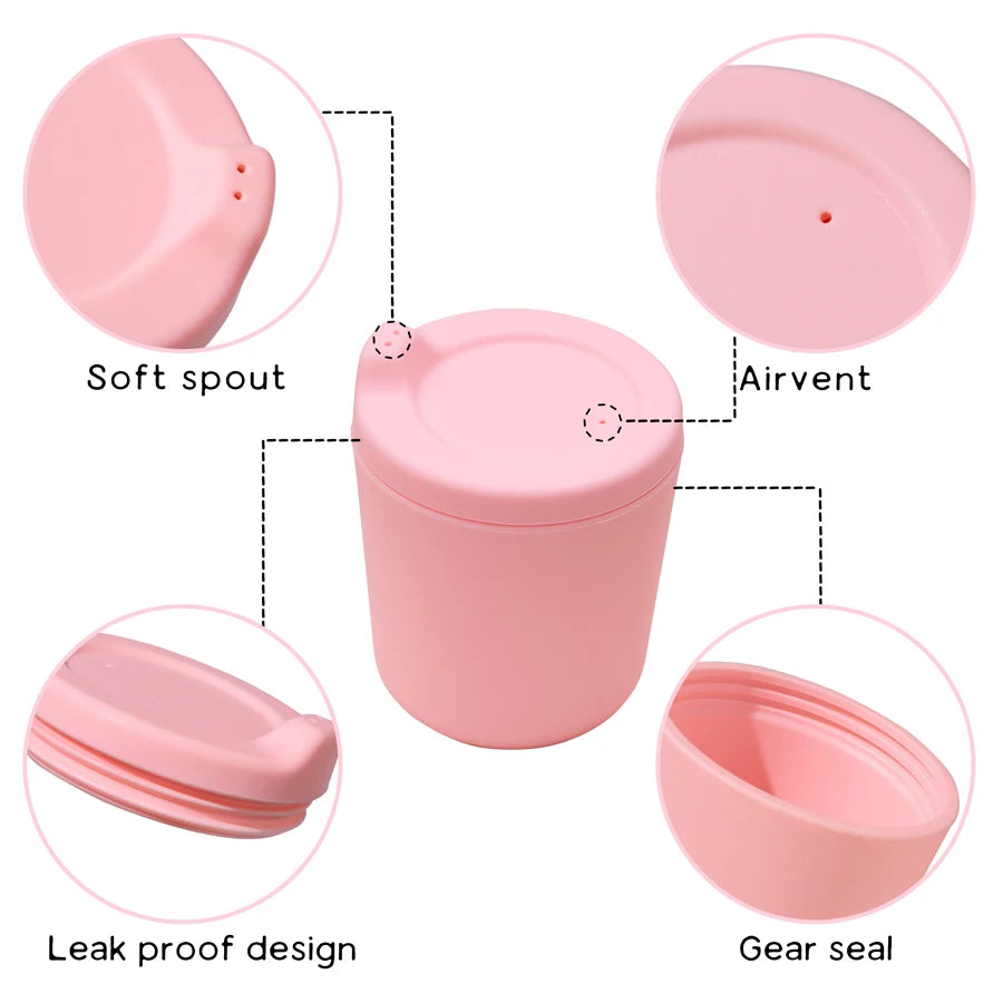 Newest Silicone Baby Drinking Cup, Infant Feeding Leak-Proof Cup, Portable Children’s Water Bottle, Newborn Accessories (250ml/8.45oz)