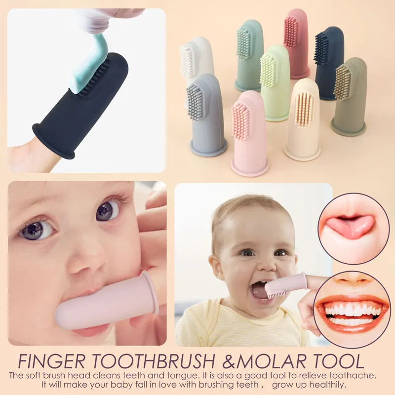 BPA Free Baby Accessories Silicone Infant Toothbrush, Kids Finger Set Toothbrush for Children Teeth Cleaning, Baby Items