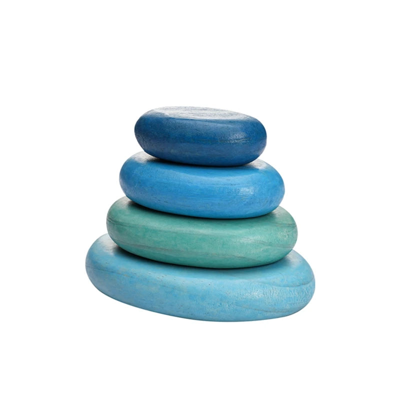 Baby Wooden Building Blocks – BPA-Free Montessori Rainbow Stacked Stone, Balanced Stacking Toy for Children, Educational Gift