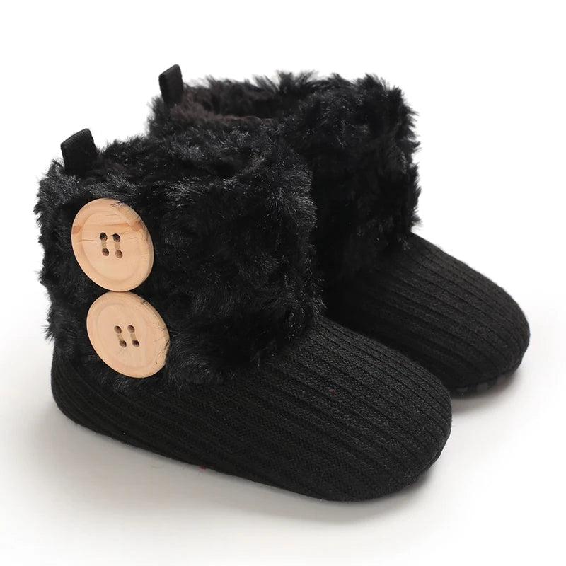 0–18M Winter Baby Snow Boots – Plush Fleece Warm Ankle Boots for Newborn Boys & Girls