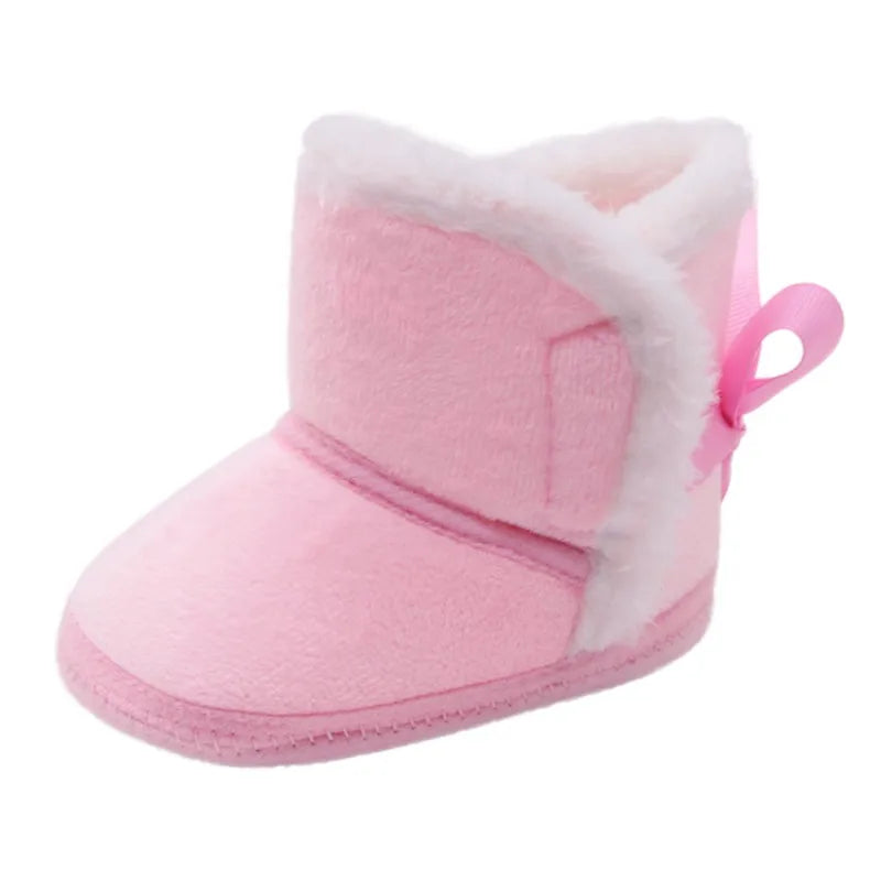 Baywell Winter Warm Fur Snow Boots Baby Booties Anti-slip Infant Boys Bootie Shoes 0-18 Month