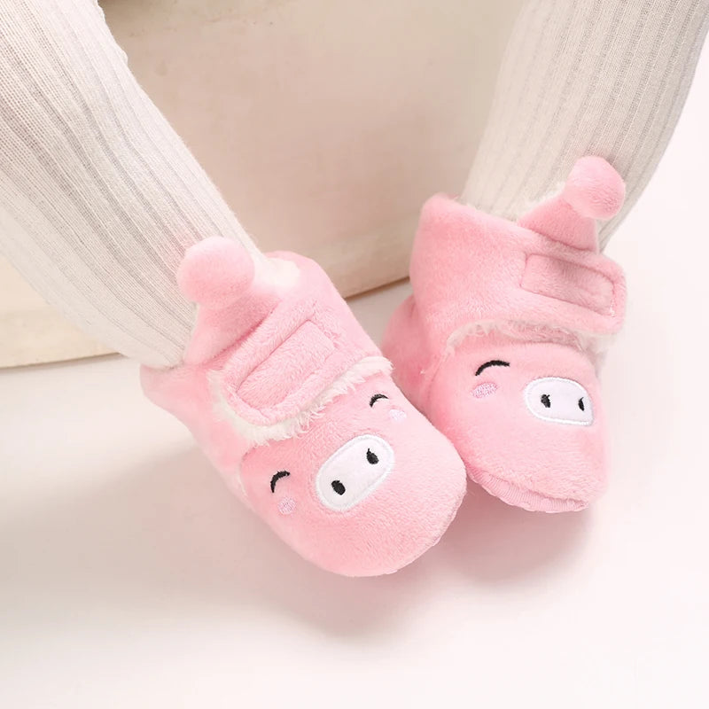 0–18M Winter Baby Snow Boots – Plush Fleece Warm Ankle Boots for Newborn Boys & Girls