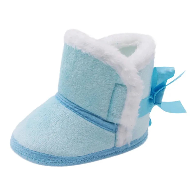 Baywell Winter Warm Fur Snow Boots Baby Booties Anti-slip Infant Boys Bootie Shoes 0-18 Month