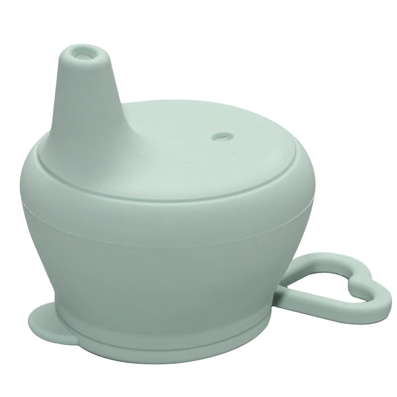 Food Grade Silicone Baby Feeding Mug with Lid, Fashion Infant Drinkware Sippy Cups for Toddlers & Kids with Straw