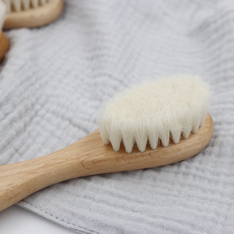 Hot Sale Safety Natural Wool Beech Wooden Comb - Kids & Baby Hair Brush - Good Quality