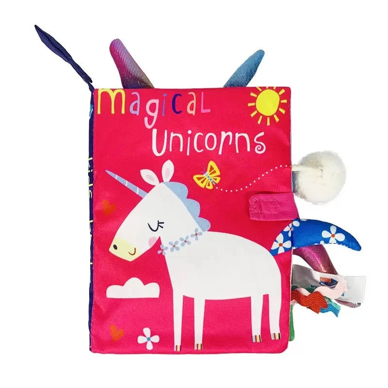 Baby Tail Cloth Book – Interactive Early Learning Toy with Sound Paper and Rattle for Ages 0–36 Months