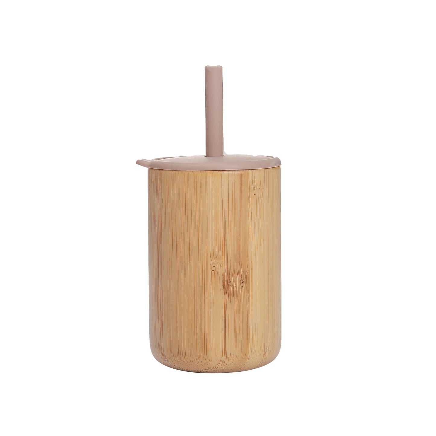 Let's Make 1pc Wooden Water Bottle for School Kids, Silicone Soft Straw Cup, Children's Learning Drinkware, Baby Feeding Bottle