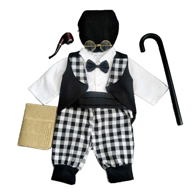 Funny Baby Photography Props Costume Set for Girls – Infant Cosplay Outfit, Grandma Clothes, Photo Shooting Hat and Accessories