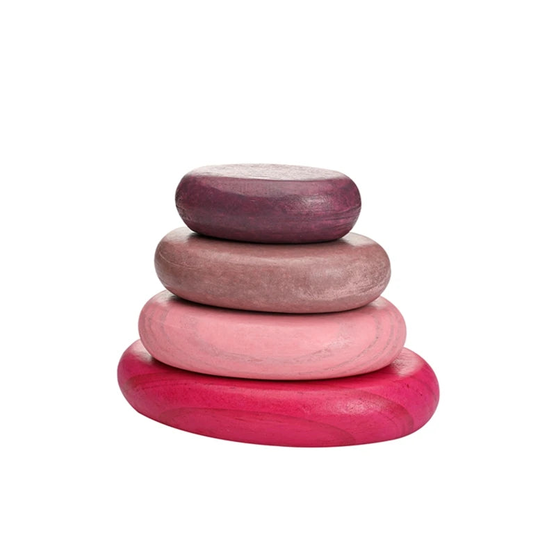Baby Wooden Building Blocks – BPA-Free Montessori Rainbow Stacked Stone, Balanced Stacking Toy for Children, Educational Gift