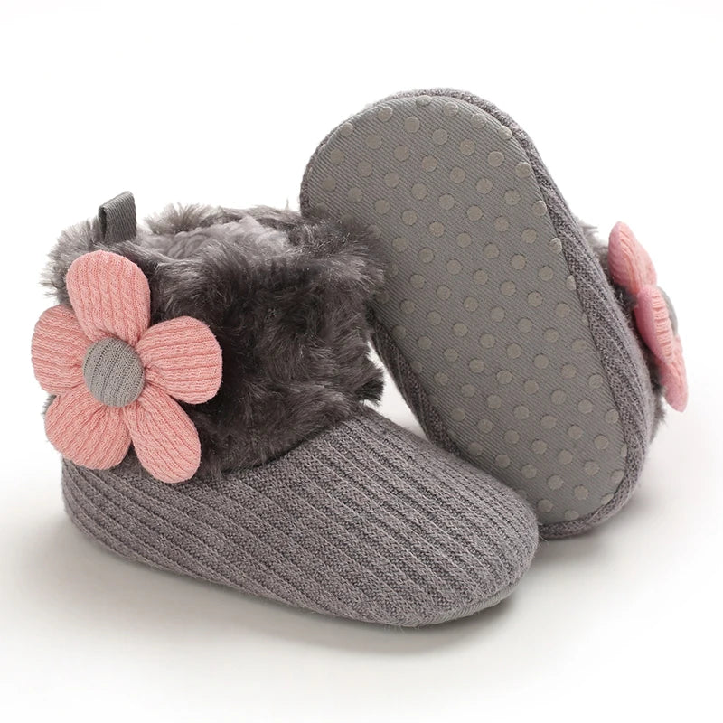 0–18M Winter Baby Snow Boots – Plush Fleece Warm Ankle Boots for Newborn Boys & Girls