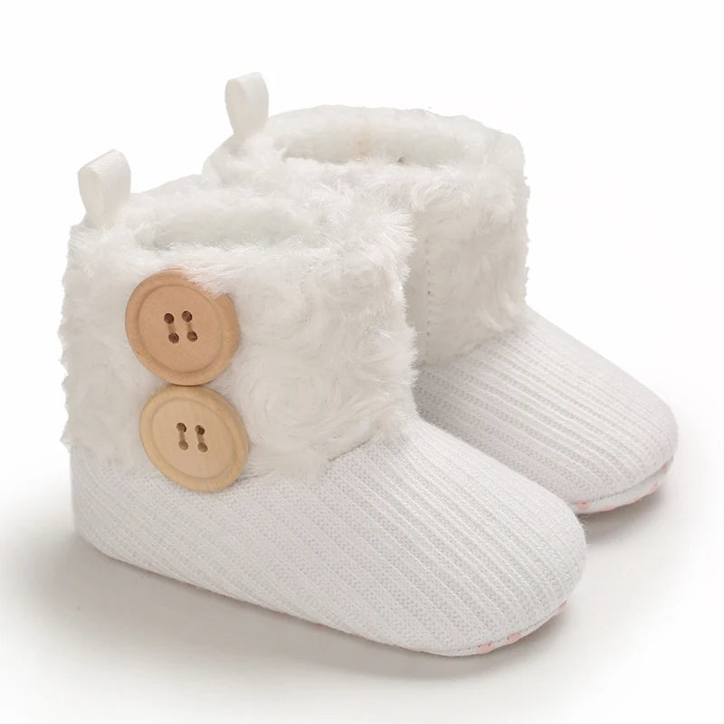 0–18M Winter Baby Snow Boots – Plush Fleece Warm Ankle Boots for Newborn Boys & Girls
