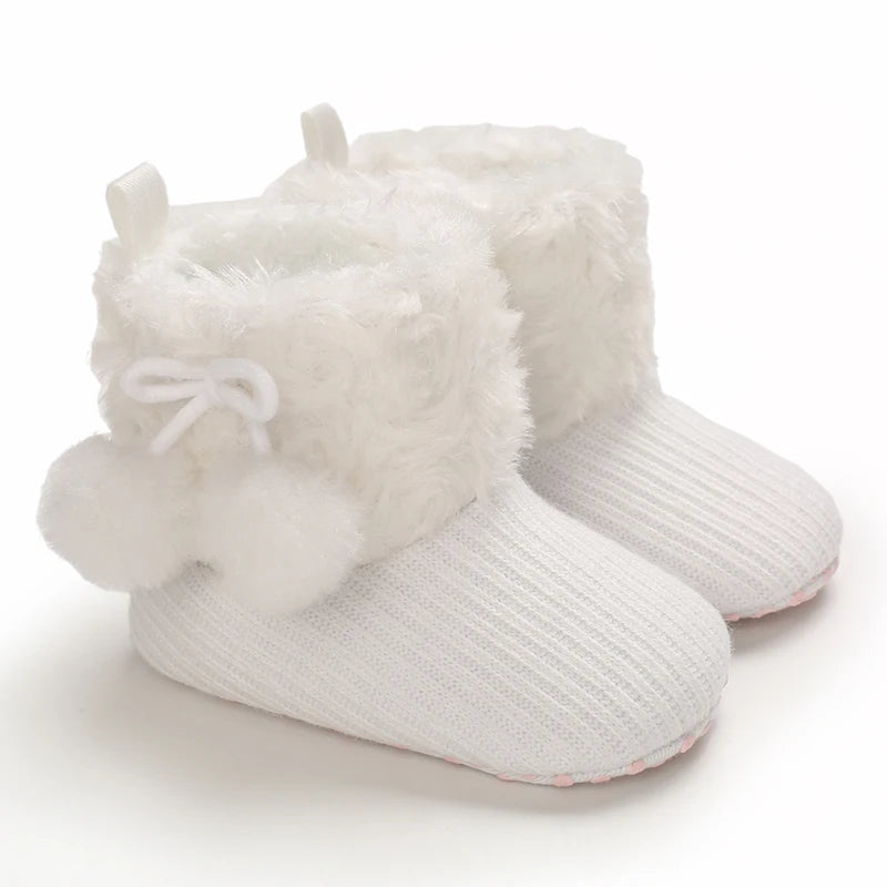 0–18M Winter Baby Snow Boots – Plush Fleece Warm Ankle Boots for Newborn Boys & Girls