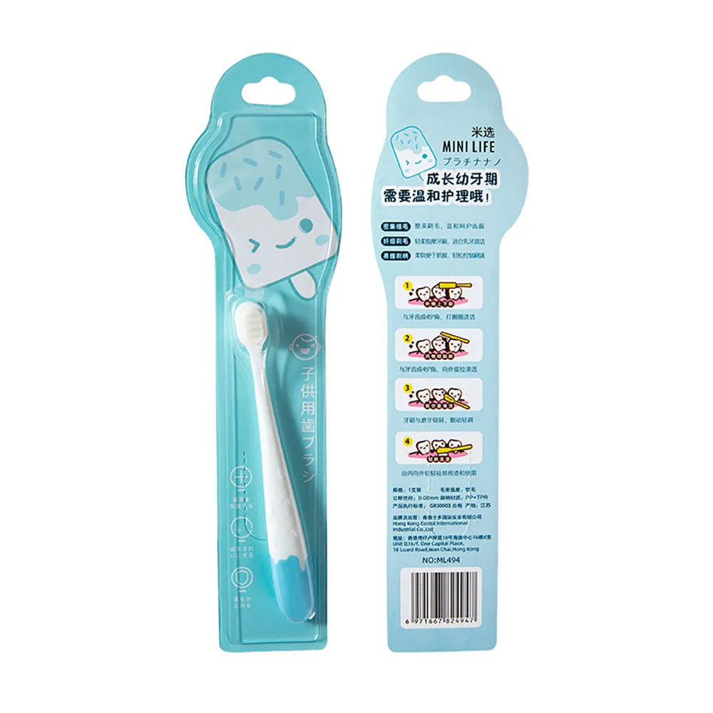 Toothbrush for Kids Colorful Lovely Cartoon Modeling, Soft Bristles Children’s Toothbrush with Cartoon Handle, Tongue Scraper Coating