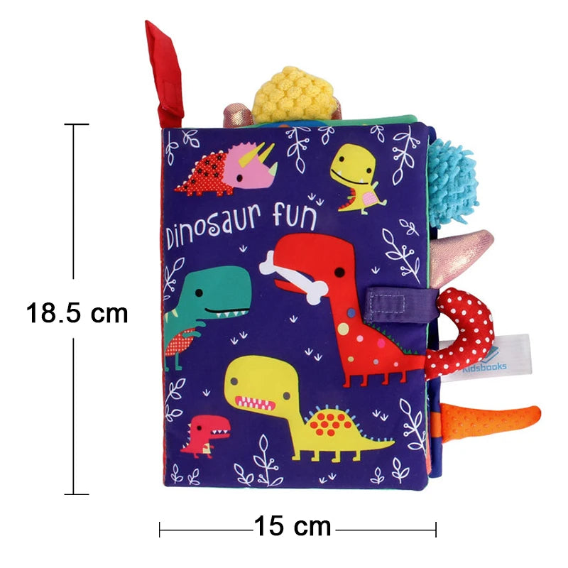 New Baby Toys - Cartoon Animals Tail Cloth Book, Educational Ringed Paper Cloth Book, Enlightenment Toy for Babies 0-12 Months